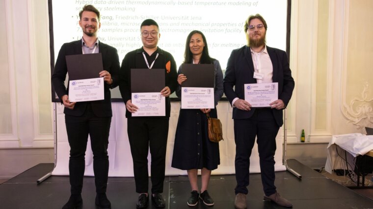 PhD Yindong Fang honored with poster prize at LI CALPHAD conference in 2024 for his work on „Phase equilibria, microsegregations and mechanical properties of Inconel 718 alloy samples processed in electromagnetic levitation facility”