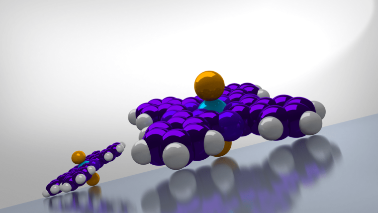gerenderte Moleküle auf Oberflächen